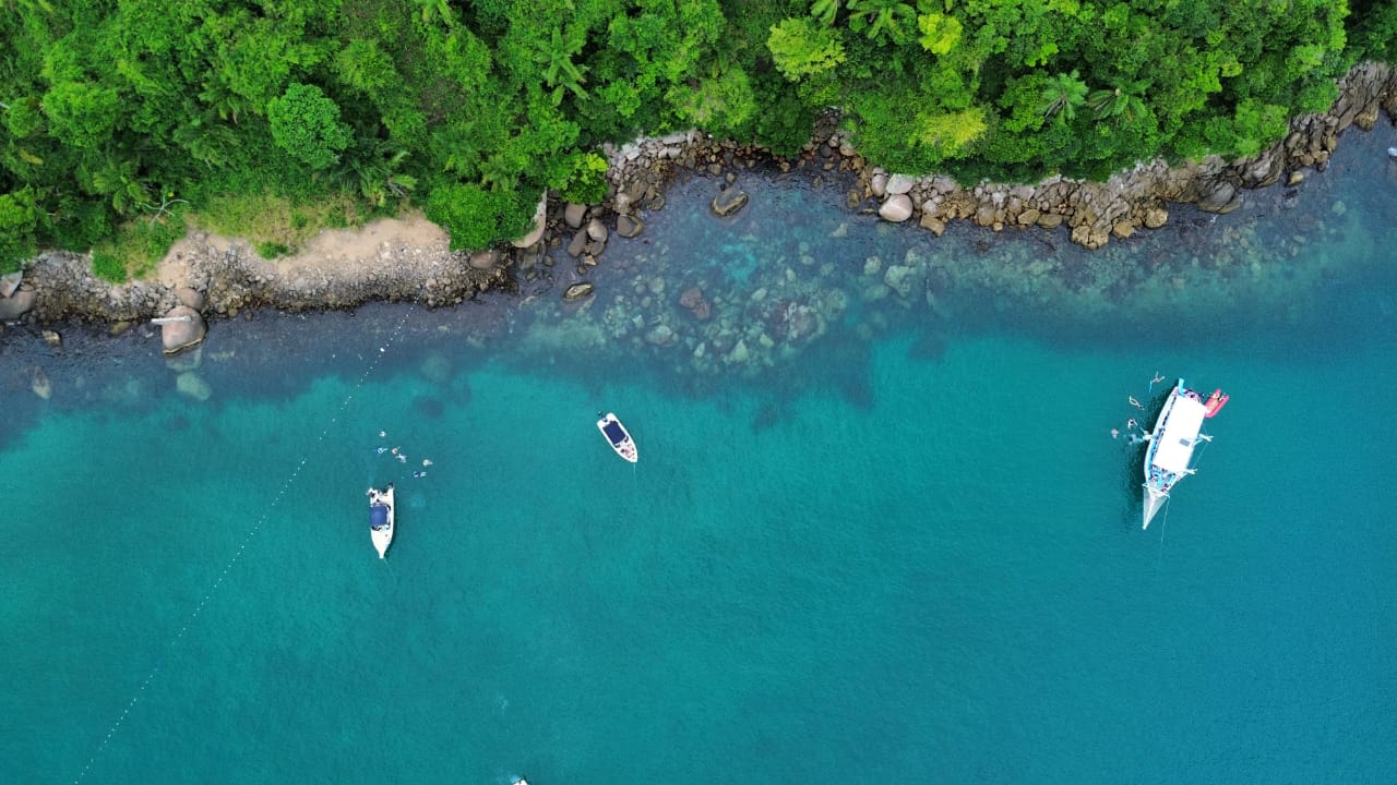 Parada para banho na Ilha das Couves